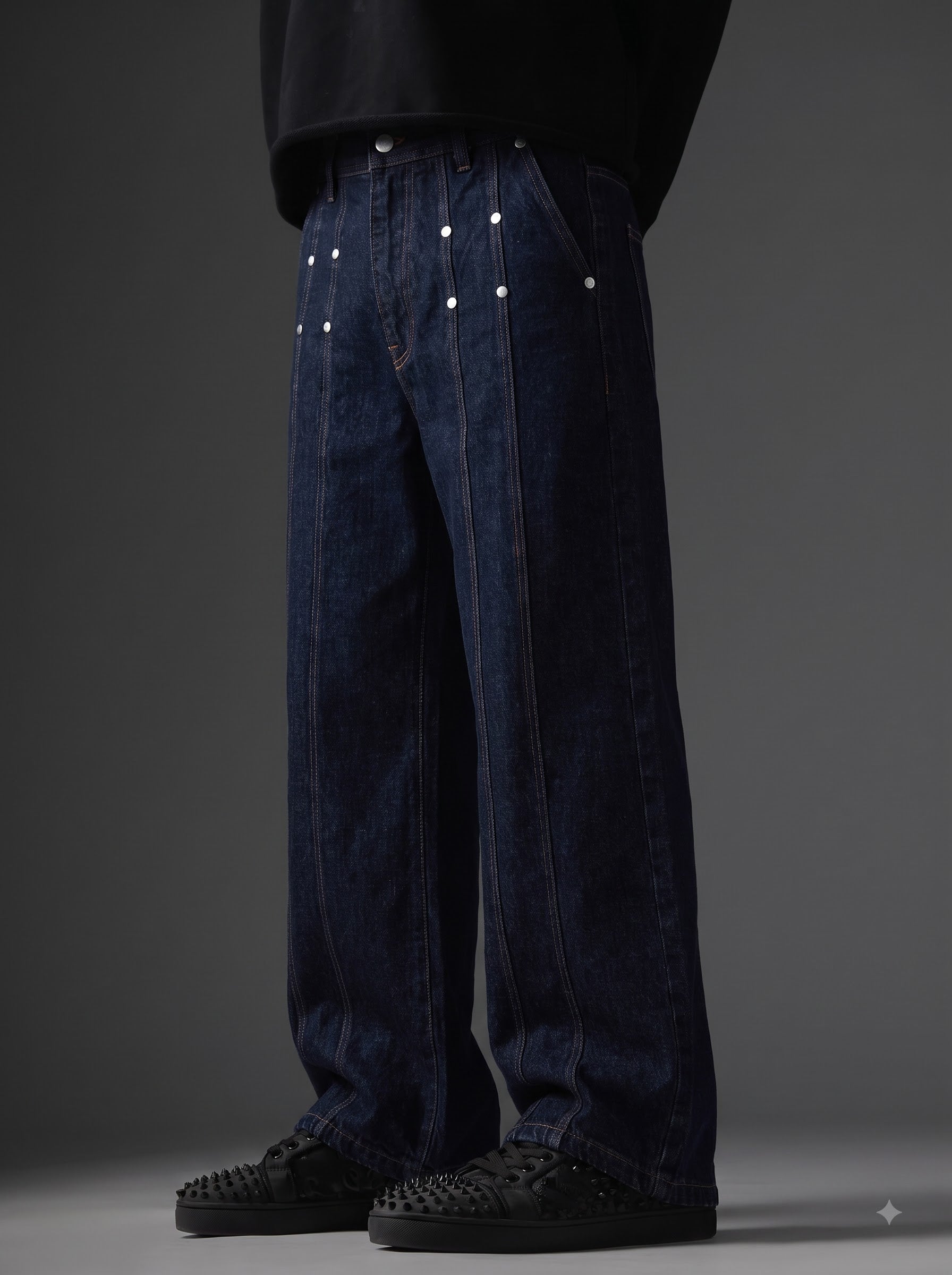 Apex Rivet Wide-Leg Jeans