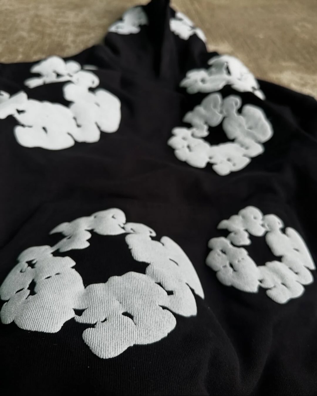 Monochrome Floral Tear Hoodie