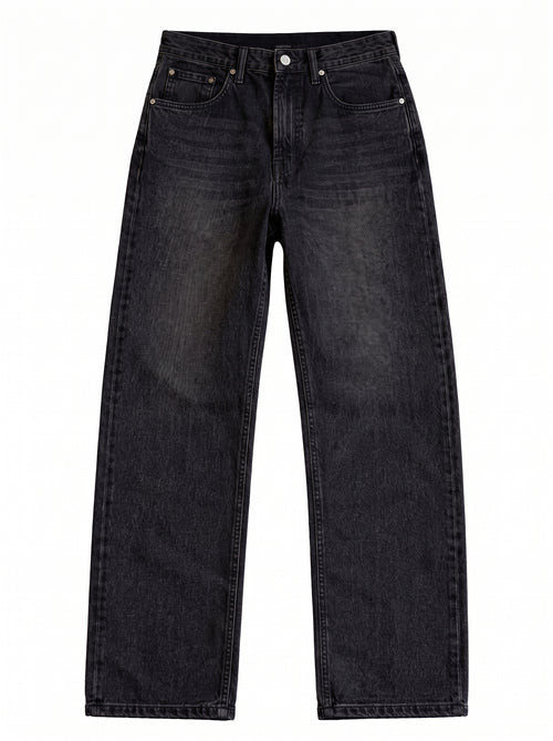 Crimson Sakura Embroidered Denim