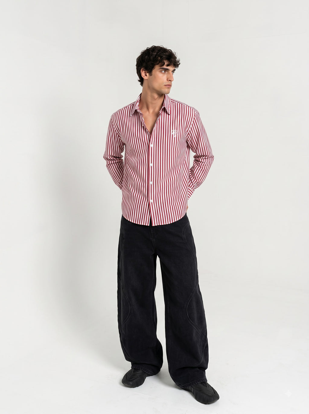Bordeaux Stripe Oxford Shirt