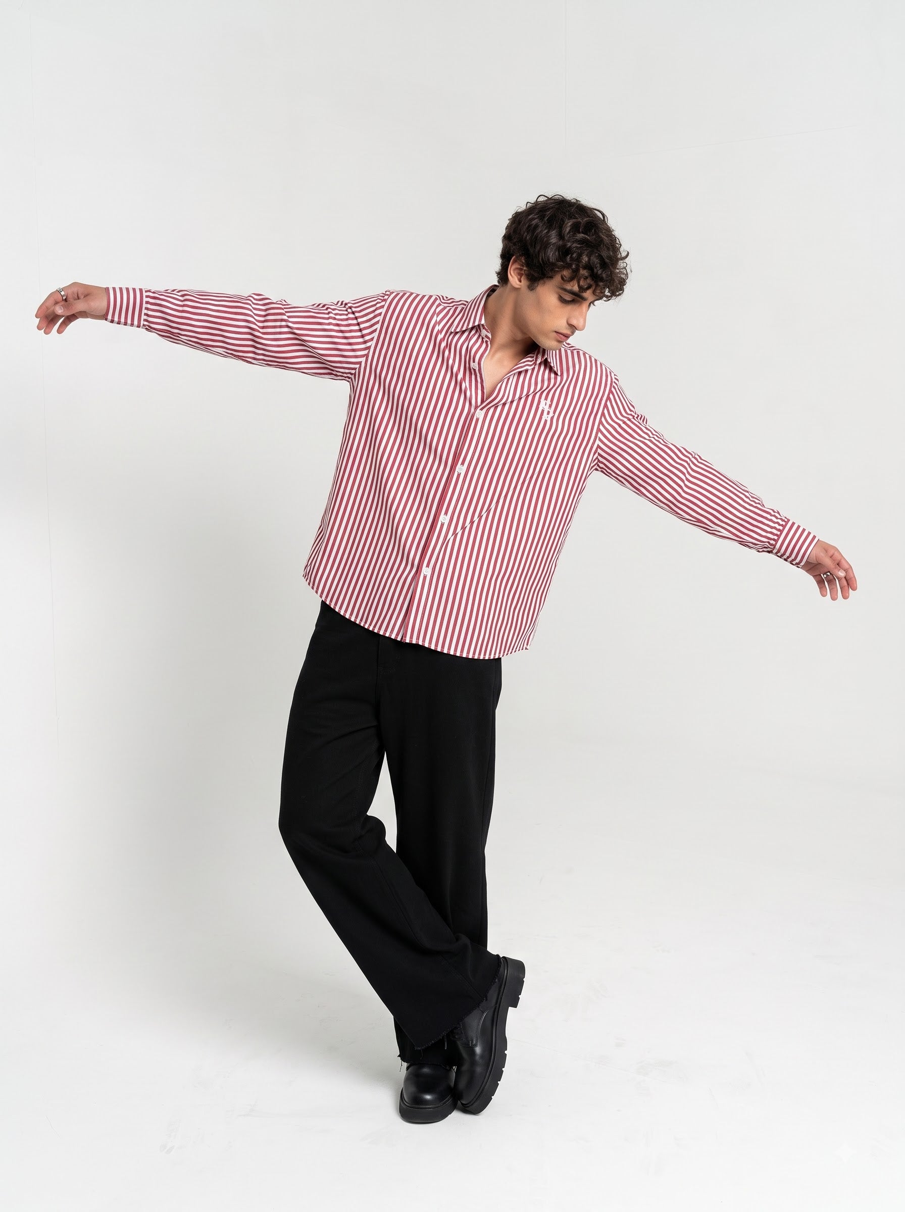 Bordeaux Stripe Oxford Shirt