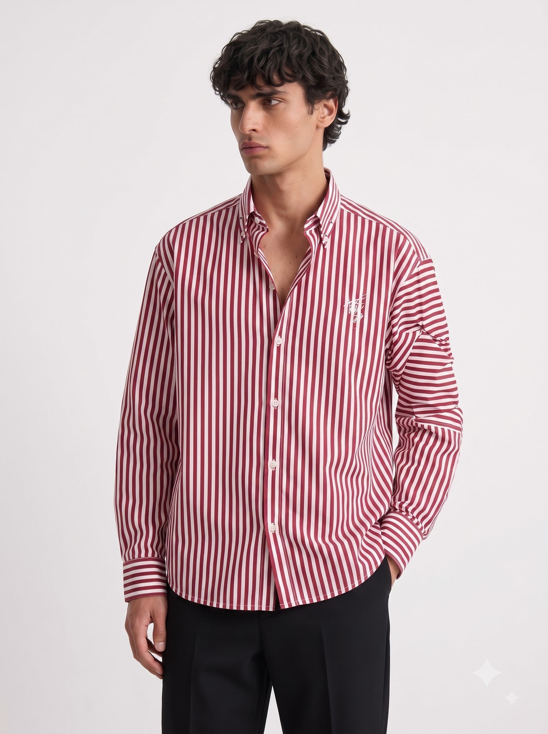 Bordeaux Stripe Oxford Shirt