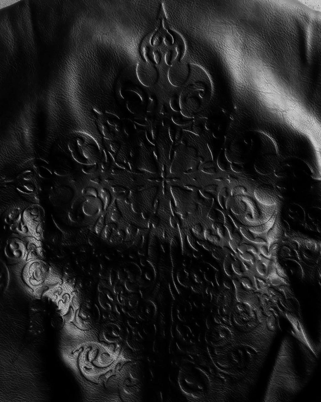 Noir Crest Leather Bomber